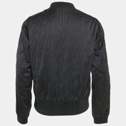 Dries van Noten Black Quilted Cotton Blend Scorpio Embellish Detail Zip-Up Jacket L