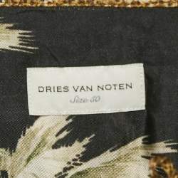 Dries van Noten Black Print Crepe Short Sleeve Shirt L