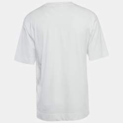 Pre Owned Dries Van Noten White Cotton Crew Neck Oversized T-Shirt M