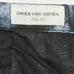 Pre Owned Dries van Noten Blue Abstract Print Cotton Shorts XS