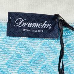 Pre Owned Drumohr Blue Cotton & Linen Knit Polo T-Shirt L