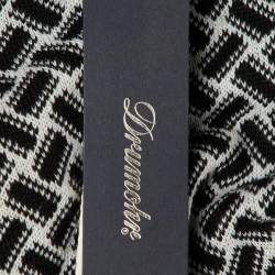 مملوكة مسبقًا Drumohr Black/White Cotton & Linen Knit Polo T-Shirt L