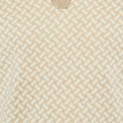 مملوكة مسبقًا تي شيرت بولو درومور بيج/أبيض قطن وكتان مقاس كبير - لارج