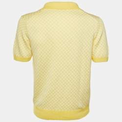 Pre Owned تي شيرت بولو درومور أصفر قطن وكتان مقاس كبير - لارج