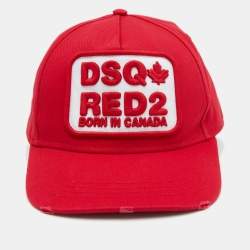 Dsquared2 Red2 Canvas Distressed Baseball Cap