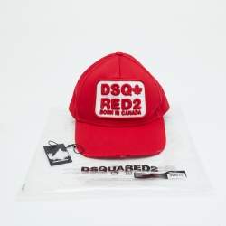 Dsquared2 Red2 Canvas Distressed Baseball Cap