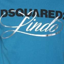 Dsquared2 Blue Jersey Logo Print T-Shirt M