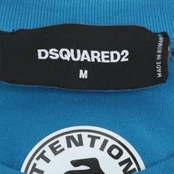 Dsquared2 Blue Jersey Logo Print T-Shirt M