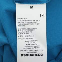 Dsquared2 Blue Jersey Logo Print T-Shirt M