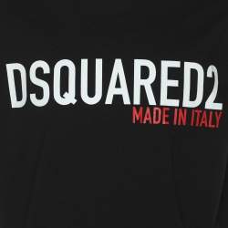 Pre Owned Dsquared2 Black Jersey Logo Print T-Shirt M