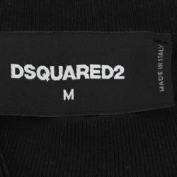 Pre Owned Dsquared2 Black Jersey Logo Print T-Shirt M