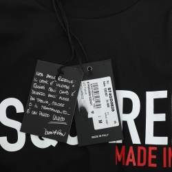 Pre Owned Dsquared2 Black Jersey Logo Print T-Shirt M