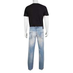 DSquared2 Indigo Light Wash Faded Effect Distressed Denim Slim Jeans 3XL