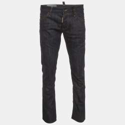 Pre Owned Dsquared2 Blue Denim Slim Fit Button Up Jeans M/Waist 35"