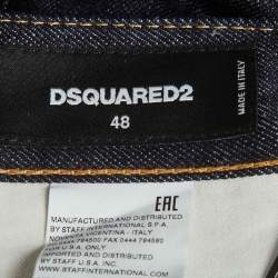 Pre Owned Dsquared2 Blue Denim Slim Fit Button Up Jeans M/Waist 35"