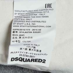 Pre Owned Dsquared2 Blue Denim Slim Fit Button Up Jeans M/Waist 35"
