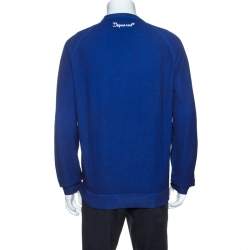 Dsquared2  Blue Cotton Knit Canadian Waffle Sweatshirt L