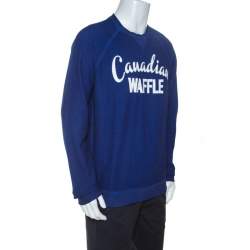 Dsquared2  Blue Cotton Knit Canadian Waffle Sweatshirt L