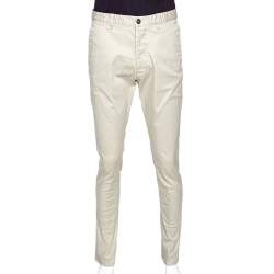 Dsquared2 Beige Stretch Cotton Gabardine Chino Trousers L