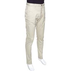 Dsquared2 Beige Stretch Cotton Gabardine Chino Trousers L