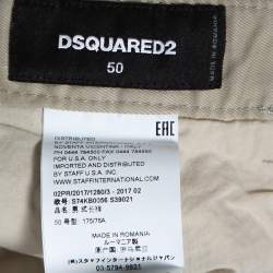 Dsquared2 Beige Stretch Cotton Gabardine Chino Trousers L