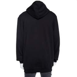 Dsquared2 Black Icon Logo Printed Cotton Zip Front Hooded Jacket XXL