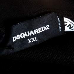 Dsquared2 Black Icon Logo Printed Cotton Zip Front Hooded Jacket XXL