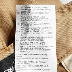 Pre Owned Dsquared2 Beige Cotton Applique Detail Boxer Fit Shorts XL