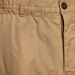 Pre Owned Dsquared2 Beige Cotton Applique Detail Boxer Fit Shorts XL