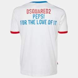 Dsquared2 x Pepsi White Jersey Fat Dan Fit T-Shirt M