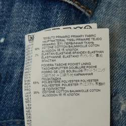 Pre Owned Dsquared2 Blue Distressed Splattered Paint Denim Jeans S Waist 32"