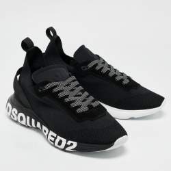 Dsquared2 Black Mesh and Neoprene Fly Sneakers Size 45