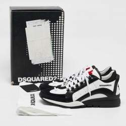 Dsquared2 Black/White Leather Legendary Sneakers Size 45