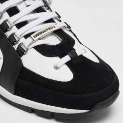 Dsquared2 Black/White Leather Legendary Sneakers Size 45