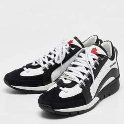 Dsquared2 Black/White Leather Legendary Sneakers Size 45