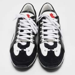Dsquared2 Black/White Leather Legendary Sneakers Size 45