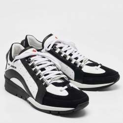 Dsquared2 Black/White Leather Legendary Sneakers Size 45