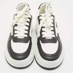 Pre Owned Dsquared2 White/Black Leather Canadian Sneakers Size 45