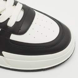 Pre Owned Dsquared2 White/Black Leather Canadian Sneakers Size 45