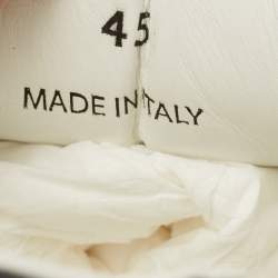 Pre Owned Dsquared2 White/Black Leather Canadian Sneakers Size 45