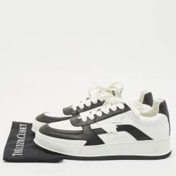 Pre Owned Dsquared2 White/Black Leather Canadian Sneakers Size 45
