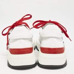 Dsquared2 White Leather Low Top Sneakers Size 45