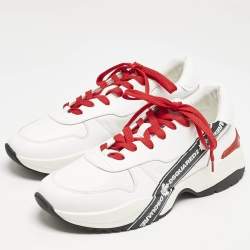Dsquared2 White Leather Low Top Sneakers Size 45