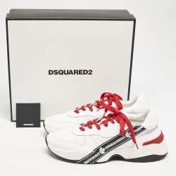 Dsquared2 White Leather Low Top Sneakers Size 45