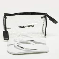 مملوكة مسبقًا شبشب دي سكويرد2 بشعار مطاطي أسود مقاس 42