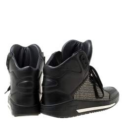 Dsquared2 Black Studded Leather High Top Sneakers Size 41