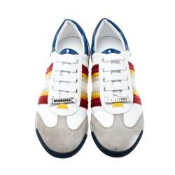 Dsquared2 Multicolor Suede Leather And Fabric Lace Sneakers Size 42