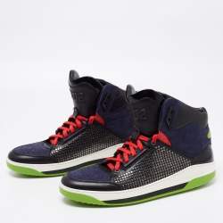Dsquared2 Multicolor Suede and Studded Leather High-Top Sneakers Size 46