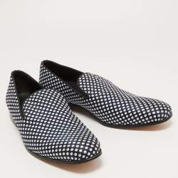 Dsquared2 Black Fabric Polka Dot Loafers Size 42