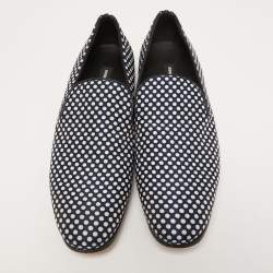 Dsquared2 Black Fabric Polka Dot Loafers Size 42